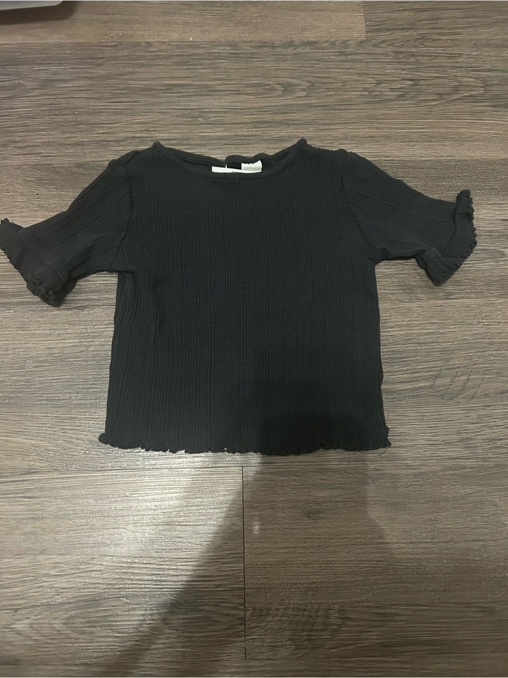 3/$12 H&M Ribbed Jersey Black Top Girls Size 3T